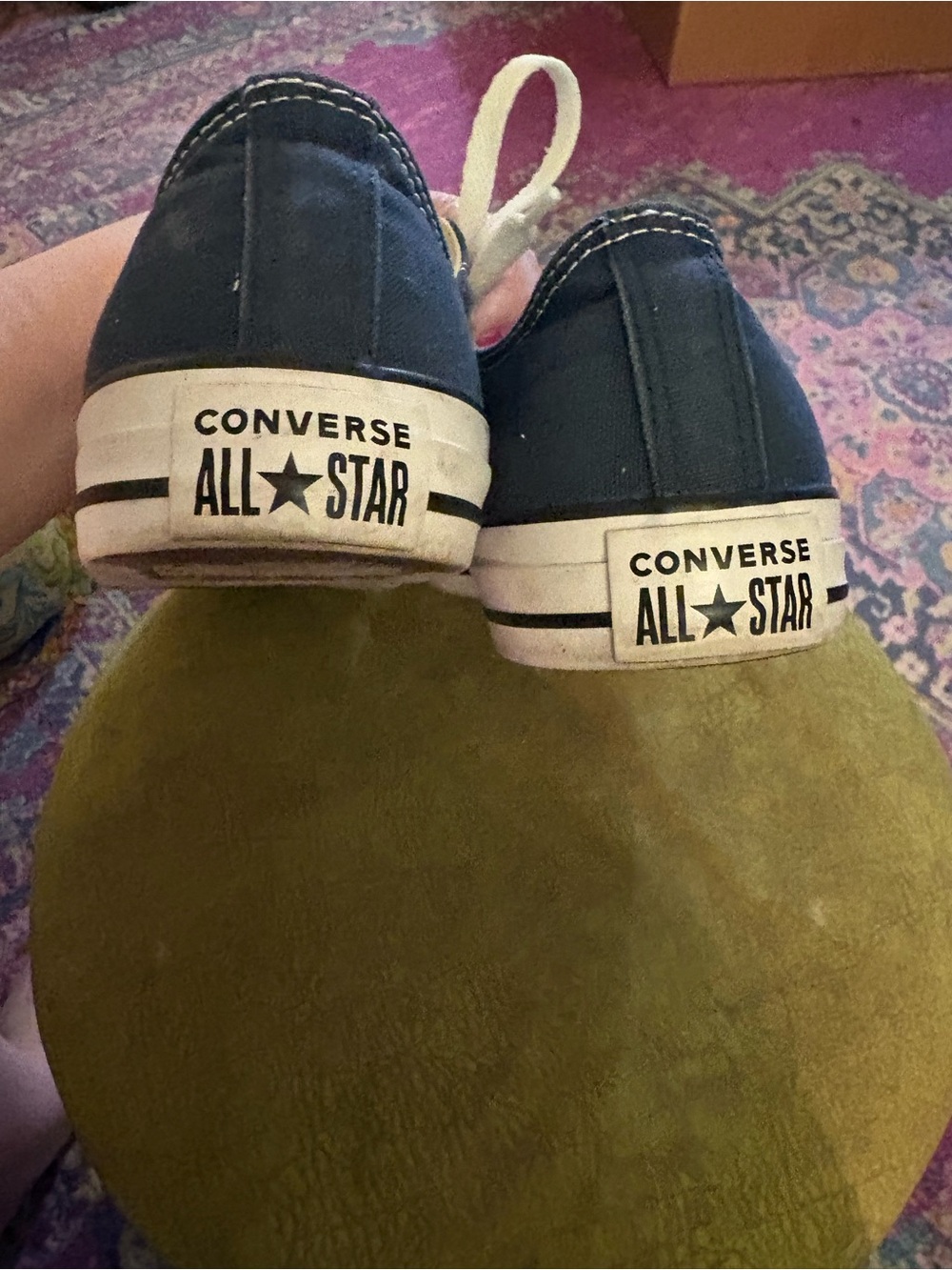 Converse All-Star Chuck Taylor Navy Canvas Low-Top Sneakers with White Accents - Picture 9 of 10